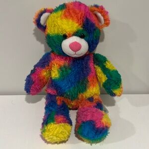 Build A Bear Rainbow Tye Die Bear 16" Plush Stuffed Toy